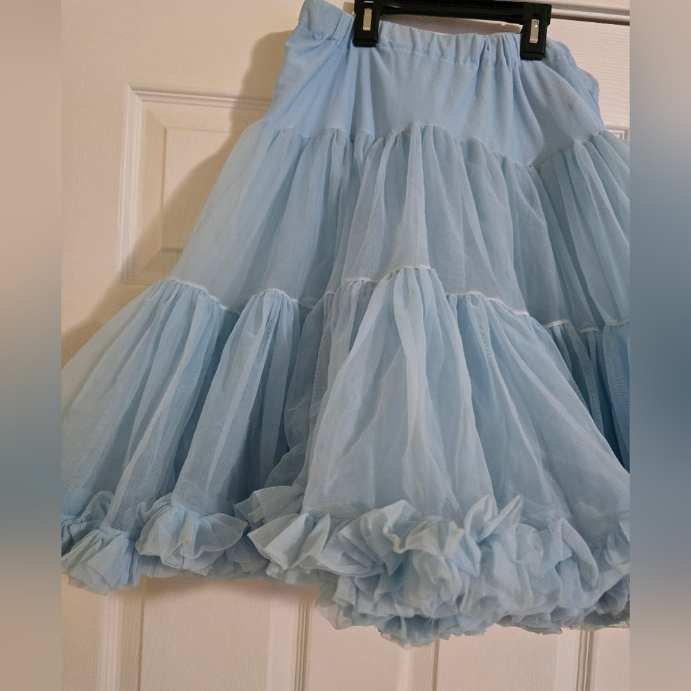 Whimsical Cinderella Dancing Tulle Blue Women's Full Skirt - Picture 6 of 7